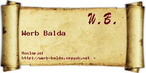 Werb Balda névjegykártya